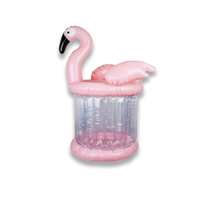 Jättiläinen vaaleanpunainen flamingo puhallettava jääkauhan jäähdytin, kesäjuhlalelut uima -altaan rantatarvikkeet, juo olutbaarikuppi pidike